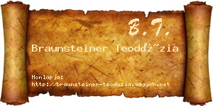 Braunsteiner Teodózia névjegykártya